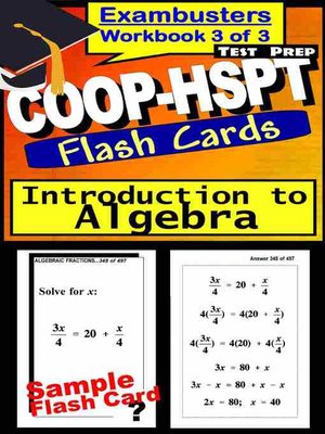 cover image of COOP-HSPT Test Algebra Review&#8212;Exambusters Flashcards&#8212;Workbook 3 of 3